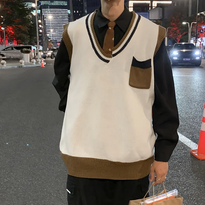 

Мужской трикотажный жилет без рукавов, с V-образным вырезом