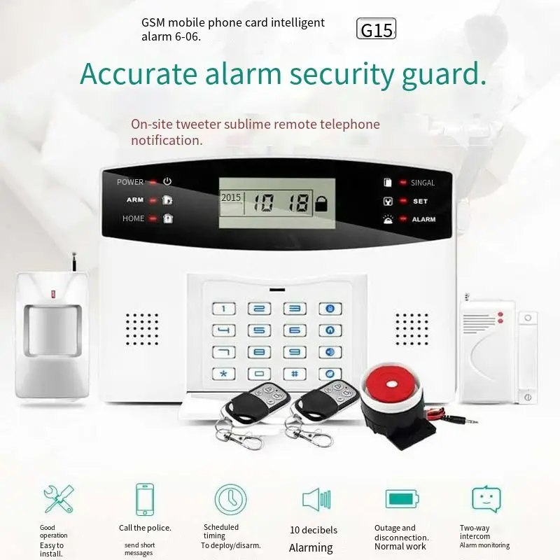 

GSM Alarm System IOS Android APP LCD Display Gsm Home Alarm System Digital Security Burglar House Autodialer Two Way Intercom