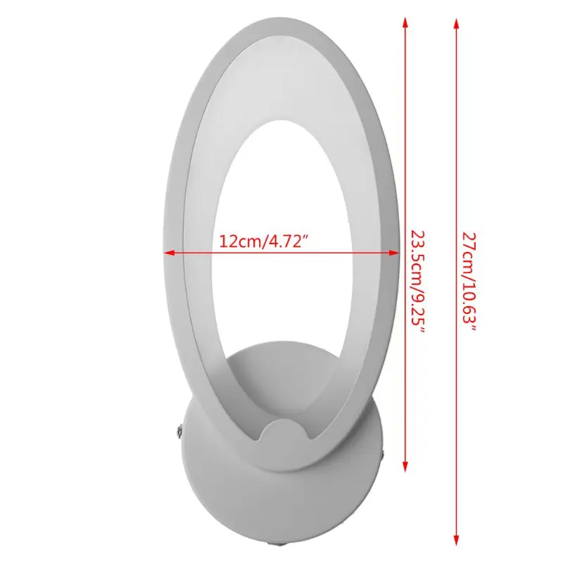 

LED Light Modern Wall Lamp Acrylic Sconce 12W AC90-260V Oval Shape Indoor Bathroom Bedroom Living Room Hallway Art