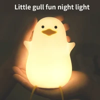 cute animal duck led night lamp with bracket nordic cute lovely cartoon night light silicone soft touch sensor baby kid home dec