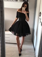 2022 sexy black short graduation prom dresses formal party cocktail dresses off shoulder homecoming vestidos de gala women gowns