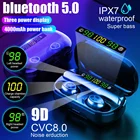 TWS-наушники Bluetooth 5,0, 4000 мА ч, беспроводные наушники, 9D стерео, спортивные, водонепроницаемые наушники, гарнитуры с зарядным устройством