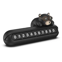 cartoon little bear temporary parking card car license plate temporary stop sign phone number plate hidden switch car accessorie