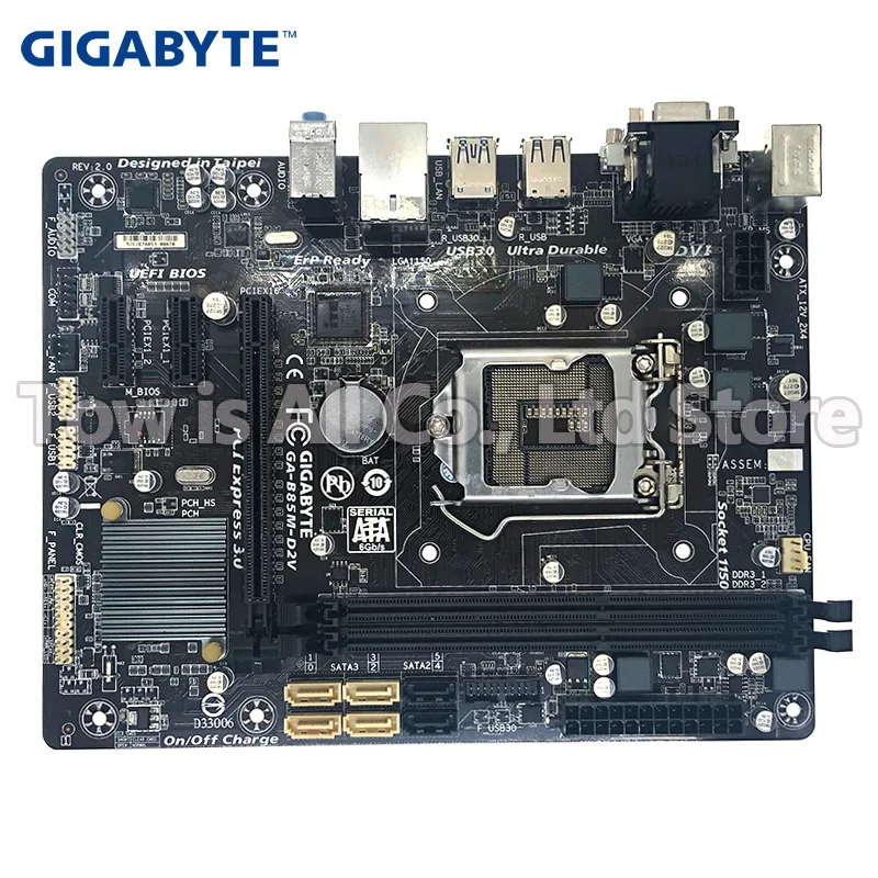 

Desktop Motherboard GIGABYTE GA-B85M-D2V B85 Socket LGA 1150 i3 i5 i7 DDR3 16G Micro-ATX UEFI BIOS Original Used Mainboard PC