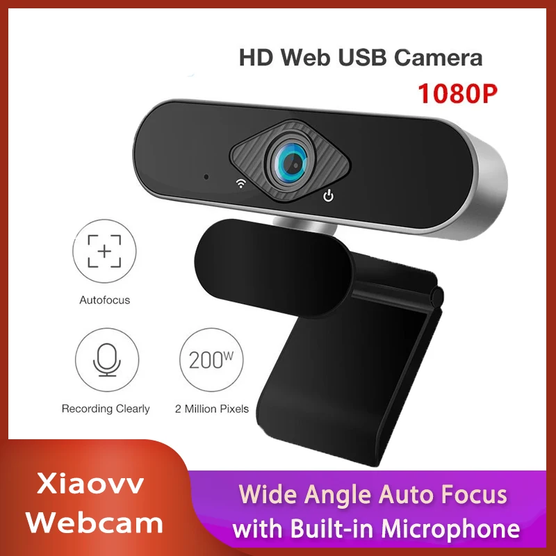 

New Xiaovv 1080P USB Webcam Camera Ultra Wide Angle Auto Focus with Built-in Microphone For Laptop PC Online Teaching