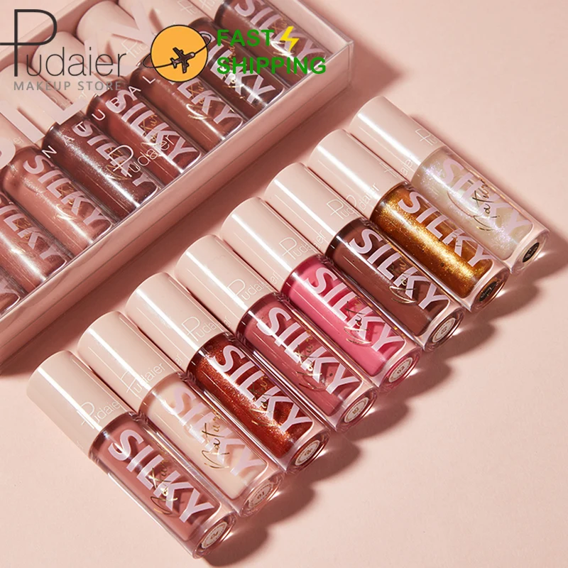 

Pudaier 8 Colors/set Hydrating Lipstick For Lips Makeup Waterproof Lipsticks Satin Glitter Lip Glaze Professional Lip Glos