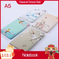 chinese classical style painted hand ledger bird landscape a5 notebook thickened uv craft hard shell intimate notebook