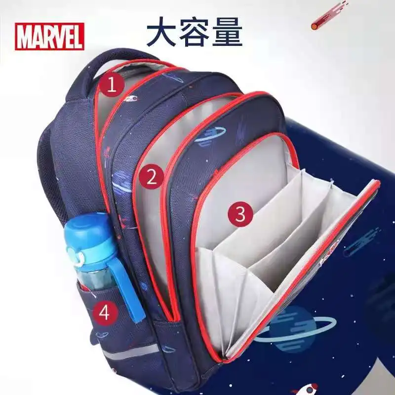 Disney New School Bags For Boys Primary Student Shoulder Orthopedic Backpack Grade 1-5 Spider Man Captain America Mochilas