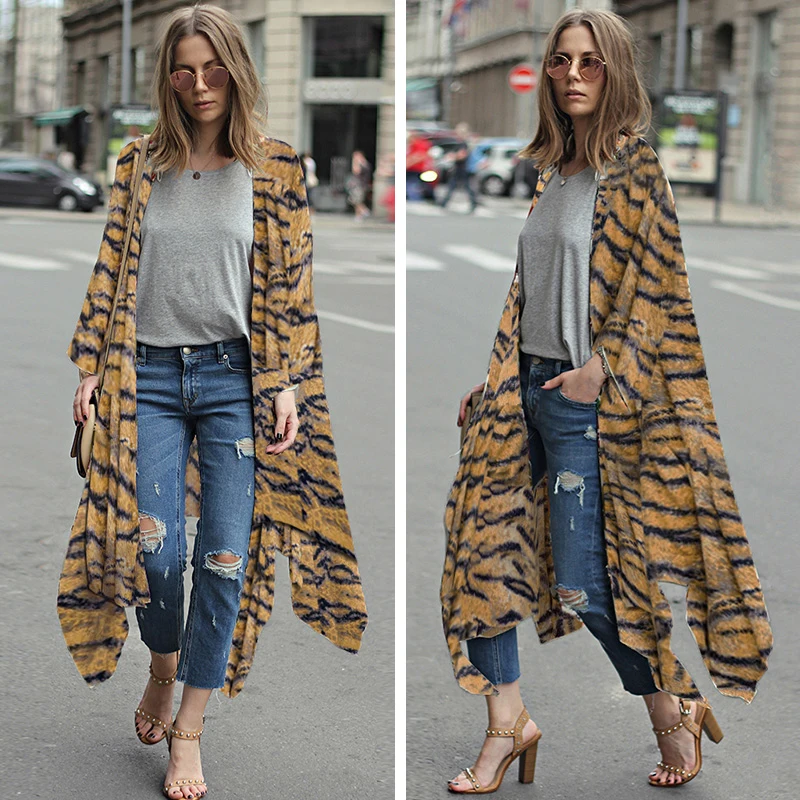 Женское летнее шифоновое кимоно кардиган 2020 модные повседневные свободные