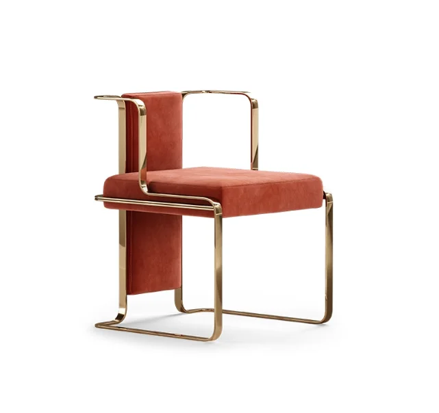 

Luxury Gold Stainless Steel Dining Chair Velvet Restaurant Chair Armchair For Home Hotel Wedding