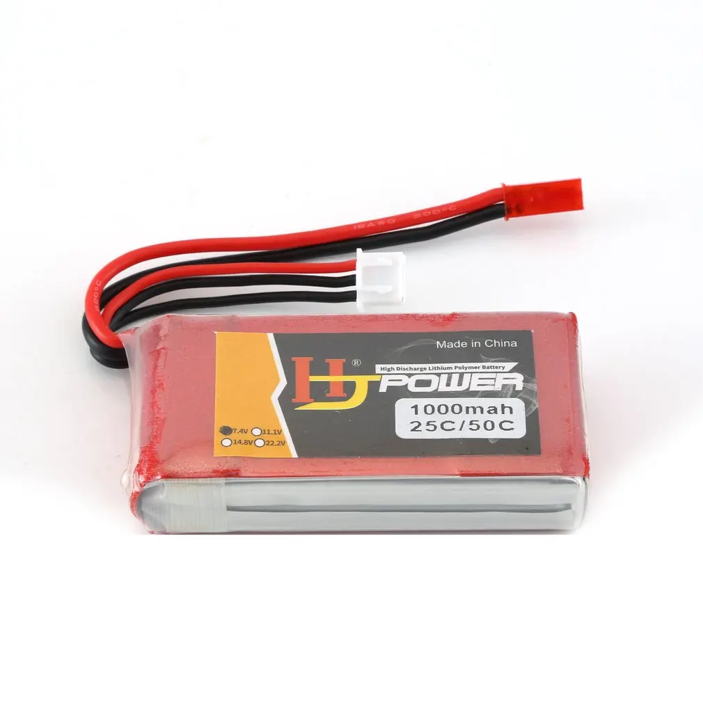 HJ 7,4 V 1000MAH 25C 2S Lipo аккумулятор JST разъем Перезаряжаемый для RC гоночный Дрон вертолет модель автомобиля лодки