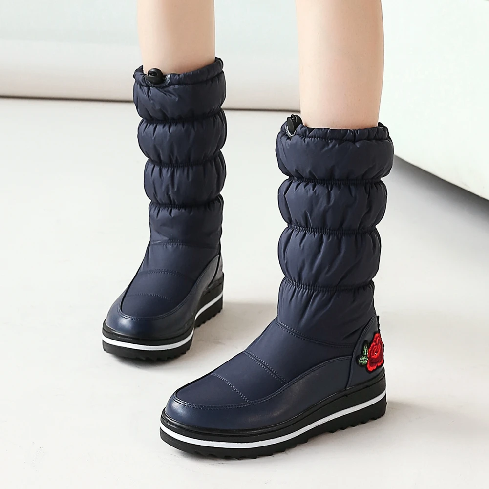 

DoraTasia Plus Size 35-44 Female Down Snow Boots Platform Flat With Plush Boots Women 2020 Embroider Winter Warm Fur Shoes Woman