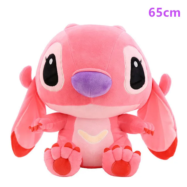 65cm pink 80 см; 45 см известные детские игрушки Kawaii Ститч плюшевые игрушки куклы аниме Лило и Стич милые шовные игрушки для детей подарок на день рождения - Цвет: 65cm pink