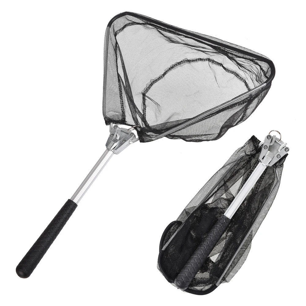 

Fly Fishing Net Aluminum Alloy Pole Net Triangular Landing Net Retractable Pole Folding Fishing Net Telescope Foldable Land Net