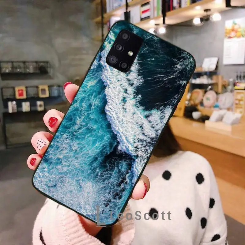 

Waves big sea landscape Phone Case For Samsung A50 A51 A71 A20E A20S S10 S20 S21 S30 Plus ultra 5G M11