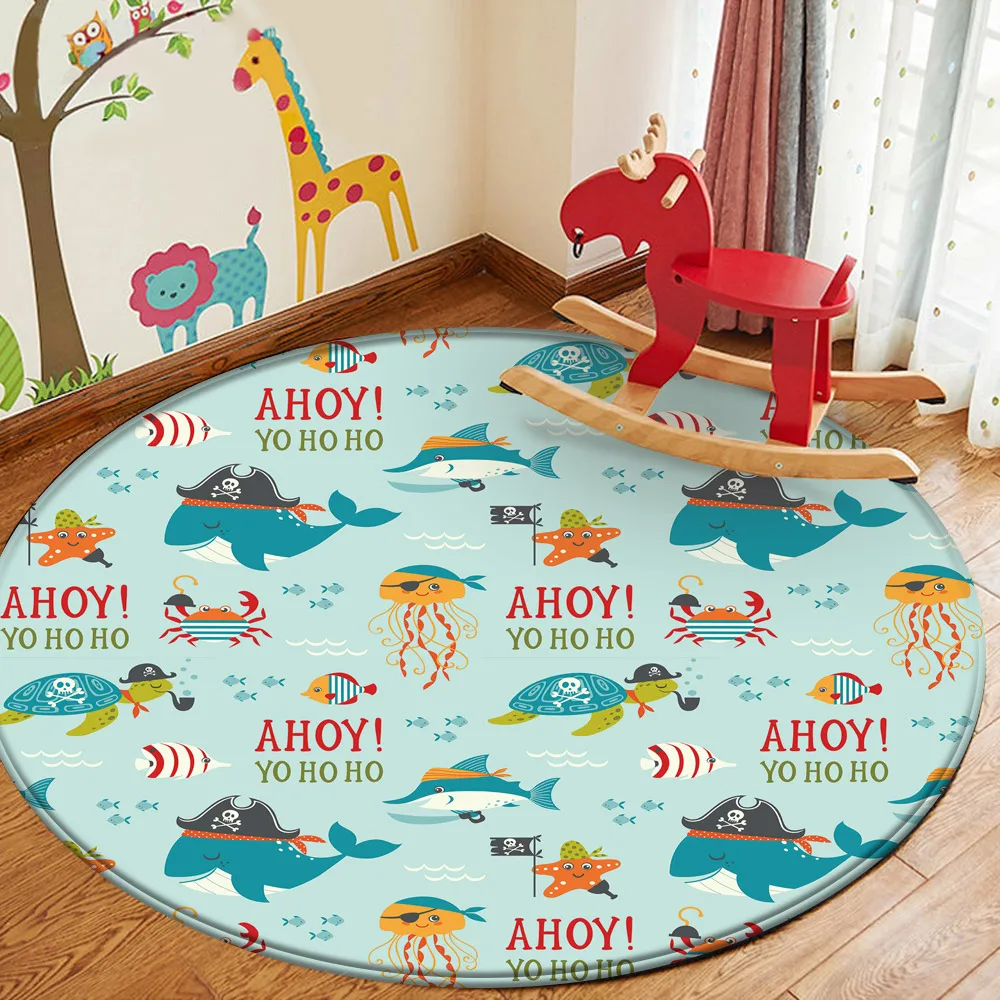 

2021 акция, новый модный детский фланелевый ковер, Детский ковер с дельфином для океана, детский игровой коврик, прямоугольный круглый Детски...