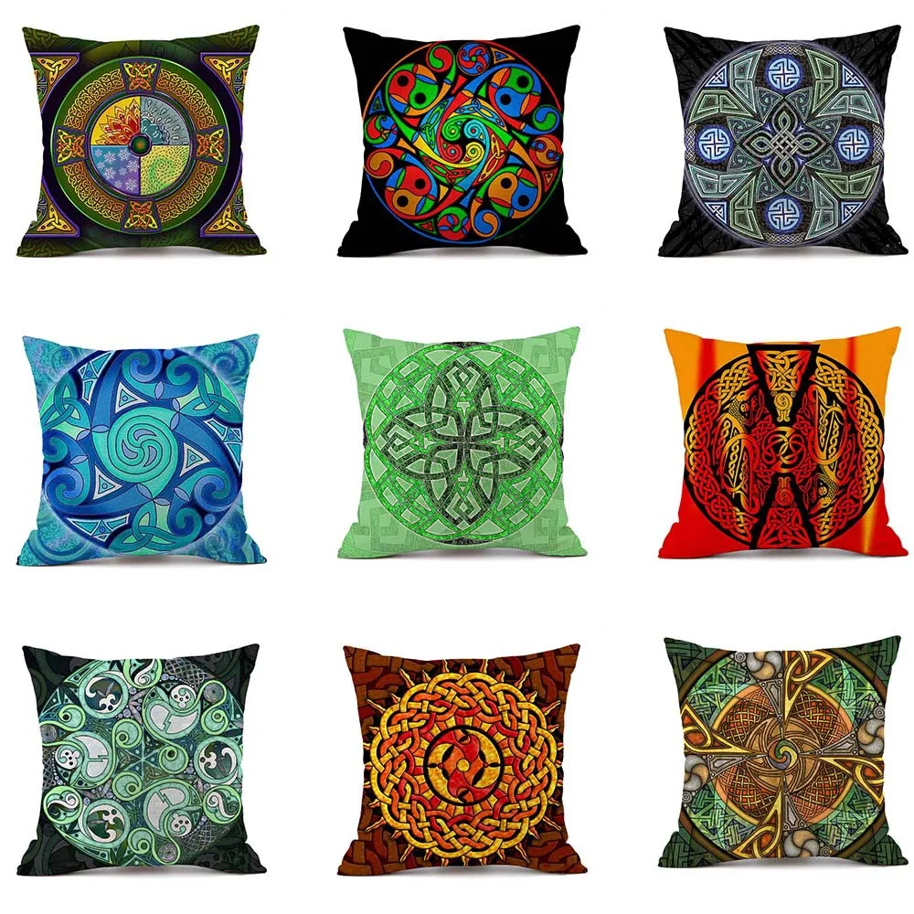 

Chinese Folk-custom Printed Cushion Cover Home Decor 45*45cm Linen Pillow Covers Sofa Cushions Pillow Cases 0642