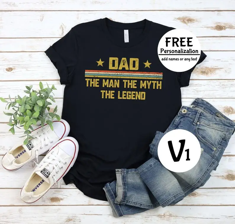 

Dad The Man The Myth The Legend Shirt / Vintage Dad T-shirt / Father's Day Gift Ideas / Personalized Gifts / Unisex Tee