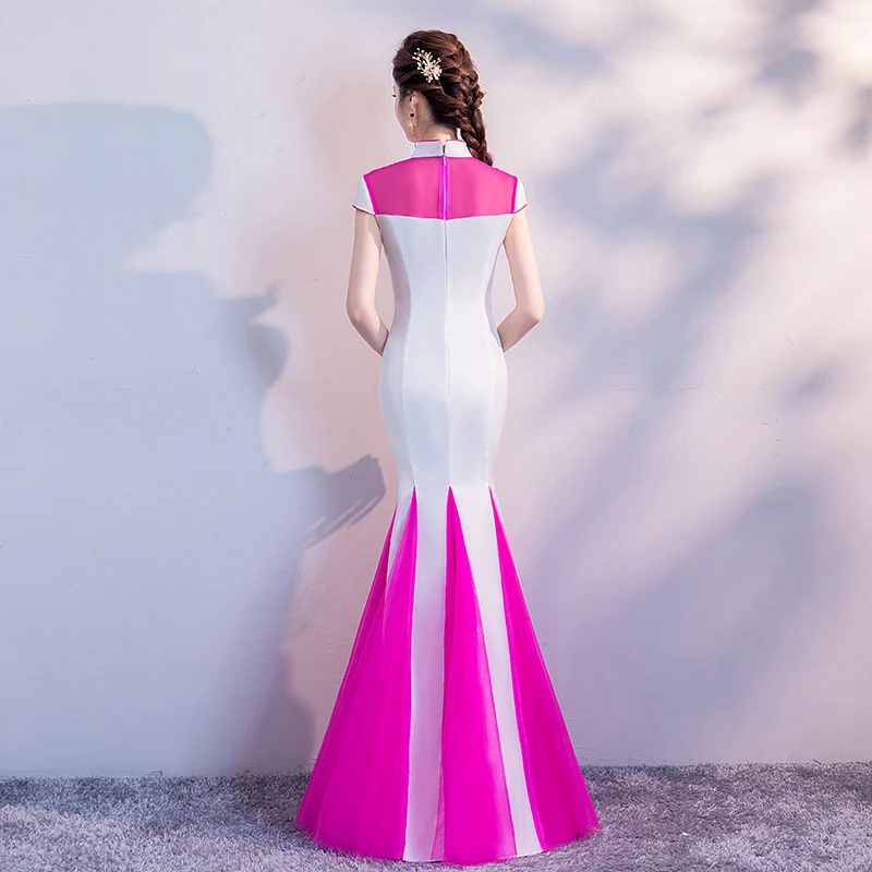 Женское платье Ципао длиной до пола для свадебной вечеринки Элегантное Длинное