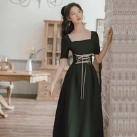 french retro cinched slim short sleeves tied sexy maxi party long plus size bandage office casual dress elegant vintage clothes