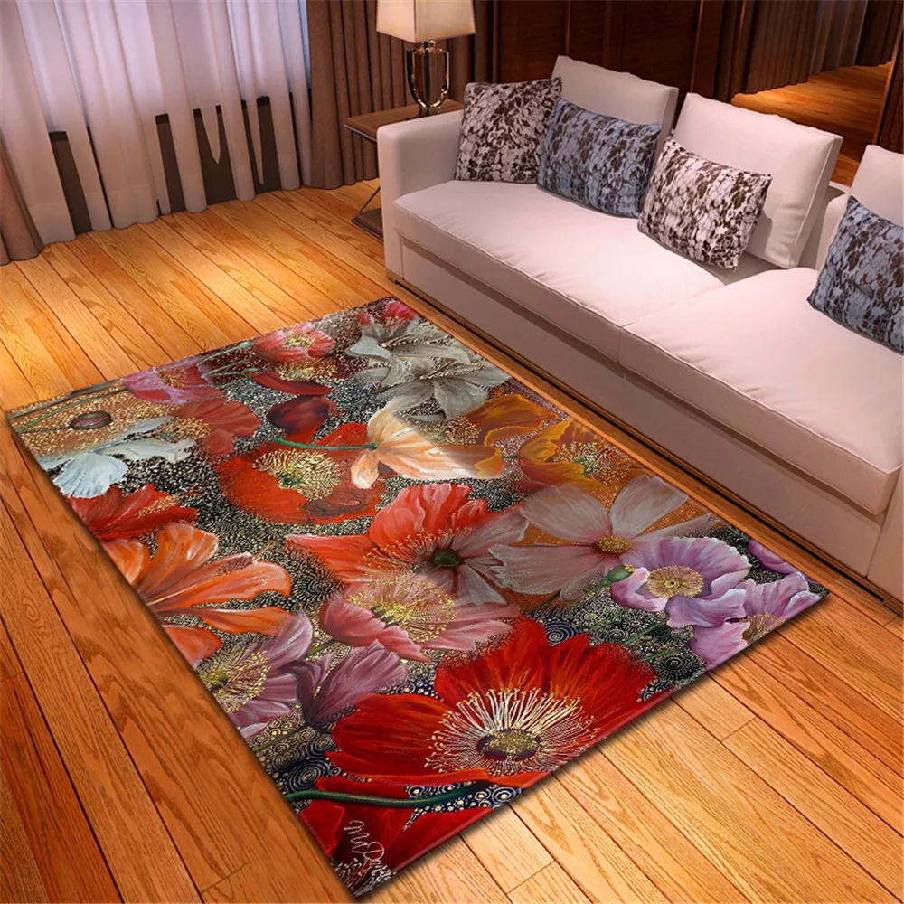Ins картина маслом ковер для гостиной домашний декор спальни цветочный принт