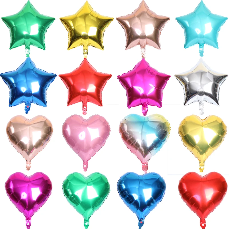 5/10pcs18inch Rose Gold Star Red Heart love Foil Balloons Wedding Birthday Party Decorations Valentine's Day Gift Helium Balloon - купить