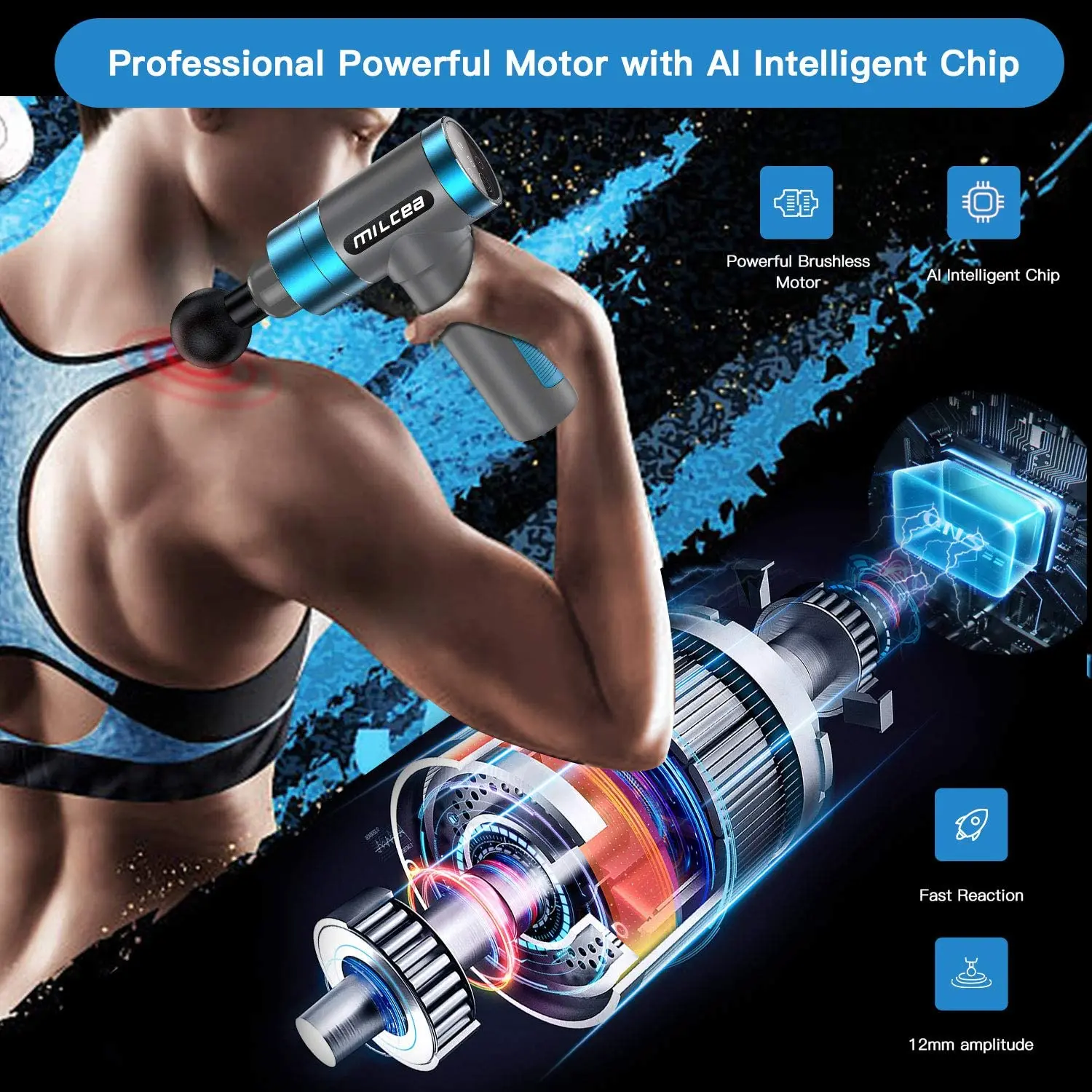 구매 근육 마사지 총 깊은 조직 근육 마사지 기계 통증 완화 운동을위한 휴대용 근막 마사지 총 체육관 장비 운동