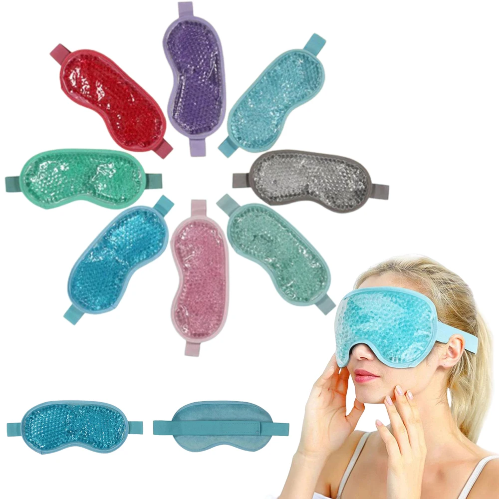 

Gel Sleeping Mask For Hot Cold Compress Soothing Relaxing Relieve Eye Fatigue Beauty Adjustable Strap PVC Plush Ice Bag Eyepatch