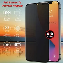 10Pcs Privacy Tempered Glass For iPhone 13 12 Mini 11 Pro XR XS MAX 8 7 6 6S Plus SE2 Full Cover Antispy Screen Protector Film