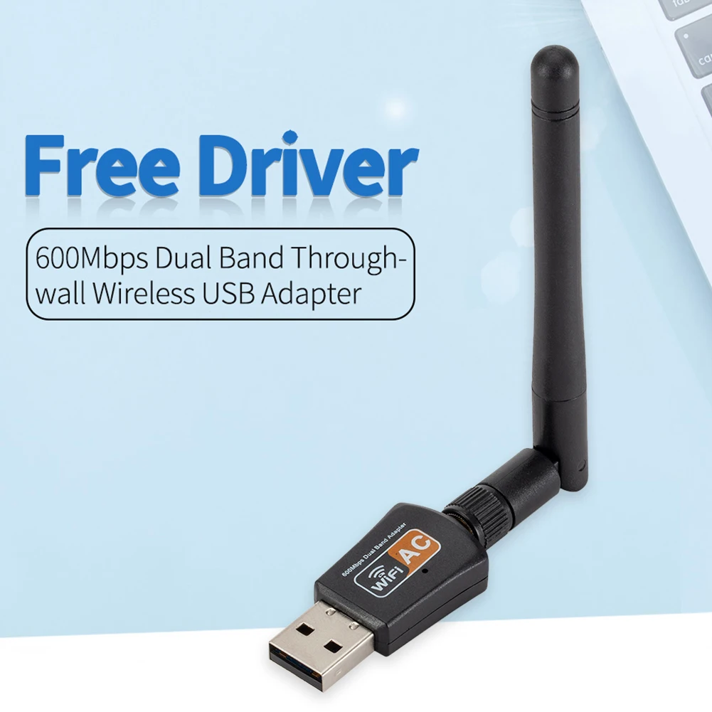 

USB-адаптер Wi-Fi 2,4G/5 ГГц 600 Мбит/с Wi-Fi антенна 11AC двухдиапазонный 802.11b/n/g/ac беспроводной компьютер Сетевая карта Lan донгл приемник