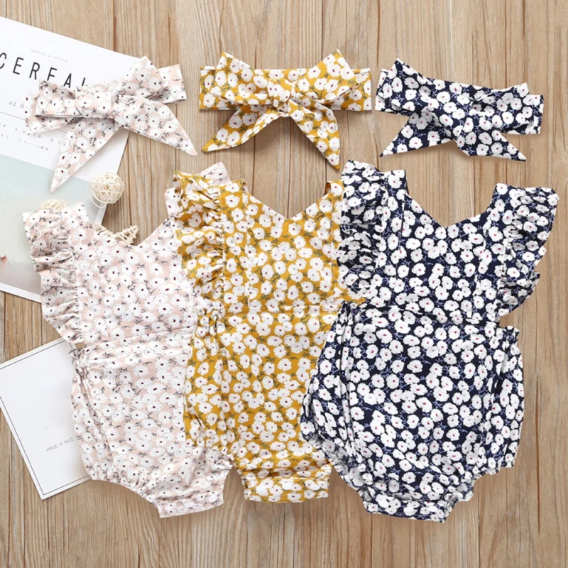 

Одежда для маленьких девочек; Цельнокроеное платье с рукавами-крылышками; Милое детское платье с цветочным рисунком; Комбинезон; Одежда для...