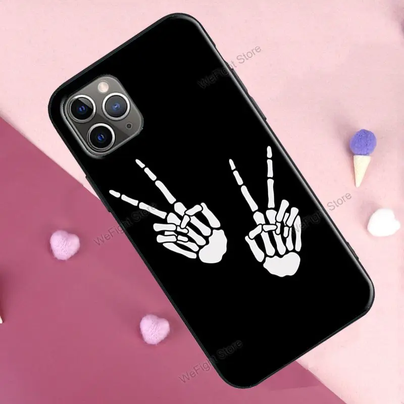 Чехол со скелетом на средний палец для iPhone 11 12 13 Pro Max mini XR X XS 5S 6S 7 8 Plus SE 2020 |