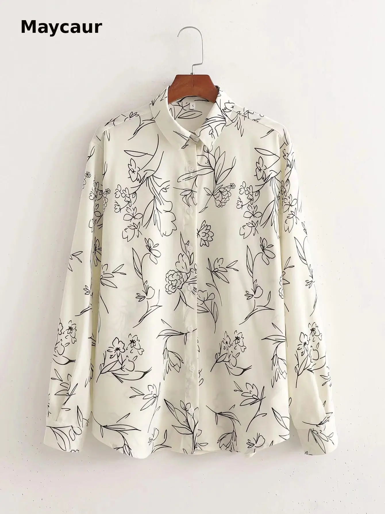 

Женская твидовая куртка-оверсайз с длинным рукавом и цветочным принтом