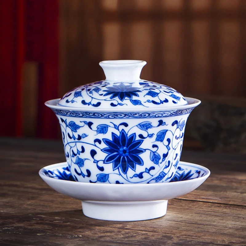 

Китайская чайница Цзиндэчжэнь, ручная роспись, сине-белая фарфоровая чайная чашка, чайная чашка кунг-фу, чайная посуда, мастерские чашки