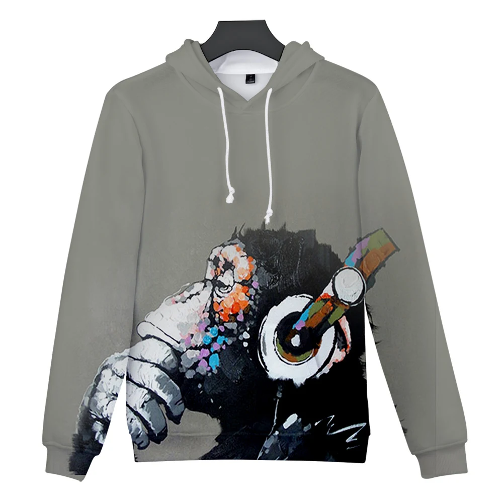 Gorilla 3D Hoodies Fall/Winter Warm Men's Harajuku Casual Fashion Sweatshirts Men Women Personality Loose Top | Мужская одежда
