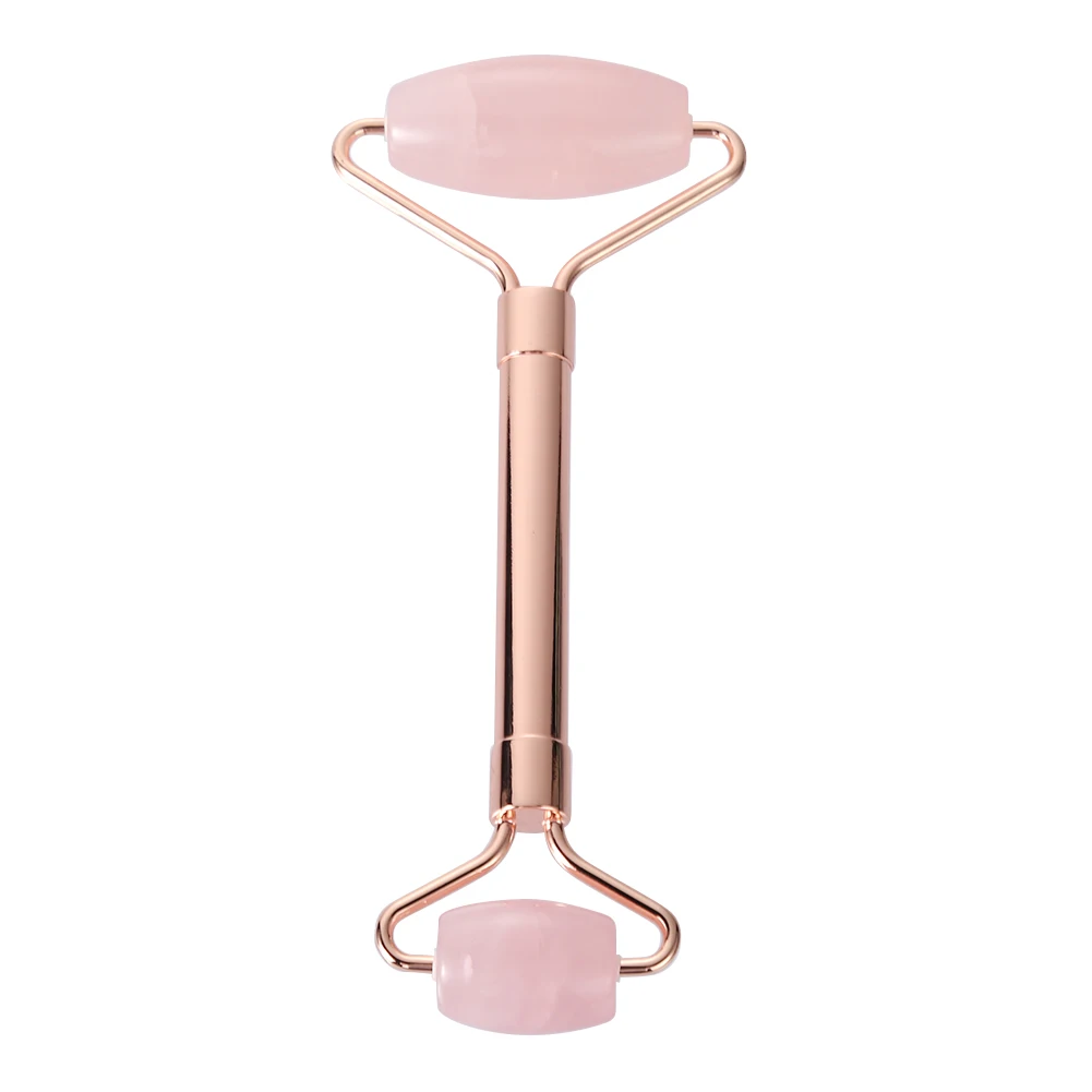 

Jade Stone Rollers Massager For Face Pink Natural Rose Quartz Slimming Chin Lift Up Facial Anti Wrinkles Beauty Roller Skin Care