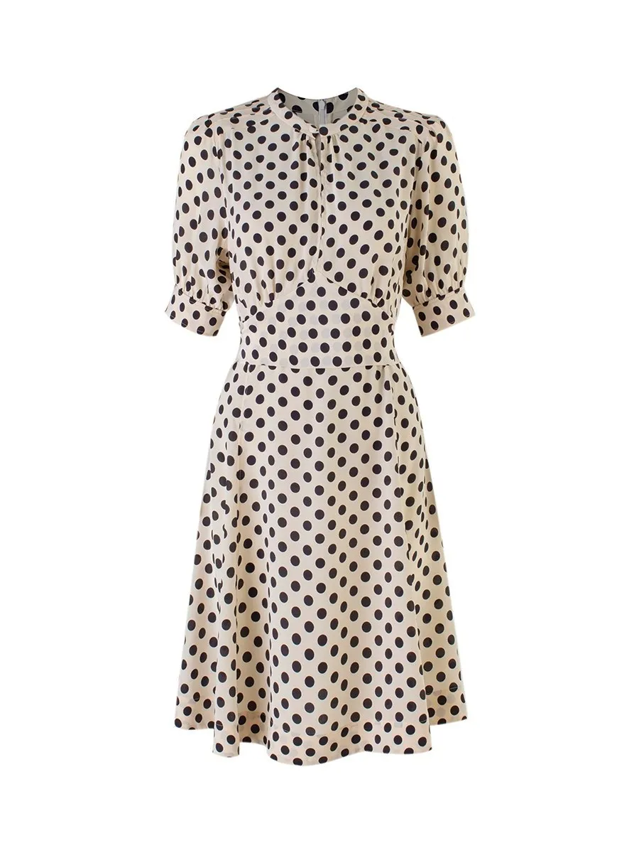 

French movie sense! European standard crepe de Chine silk dress