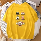 Мультфильм Foodie вкус типы суши футболки с коротким рукавом мужская одежда смешные ретро топы Модный узор футболка Летняя уличная одежда