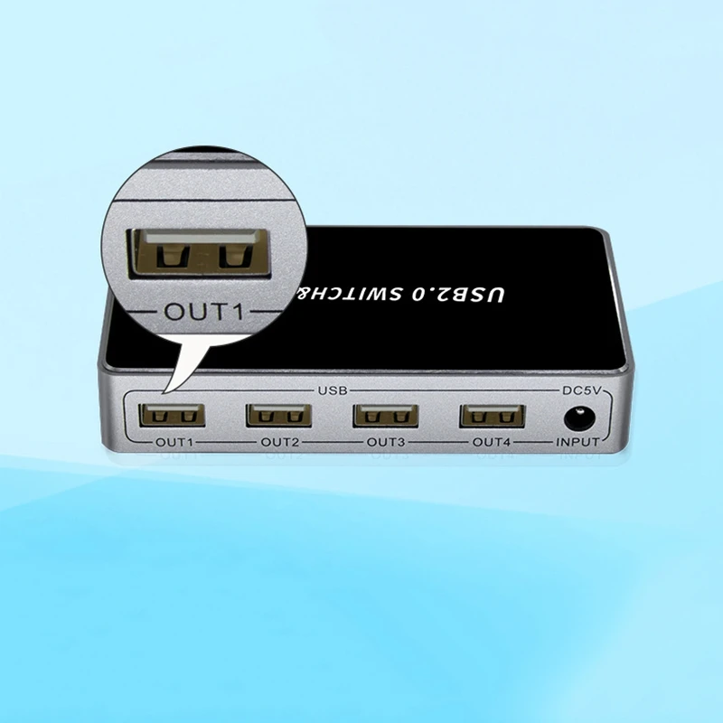 

4 Port USB KVM Switch 2In 4 Out USB Print Share Splitter for Keyboard Mouse Printer Monitor