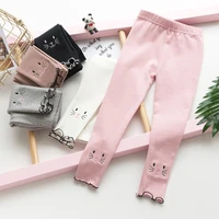 spring autumn girls leggings cotton kids embroidered cat trousers childrens sweatpants girls pants