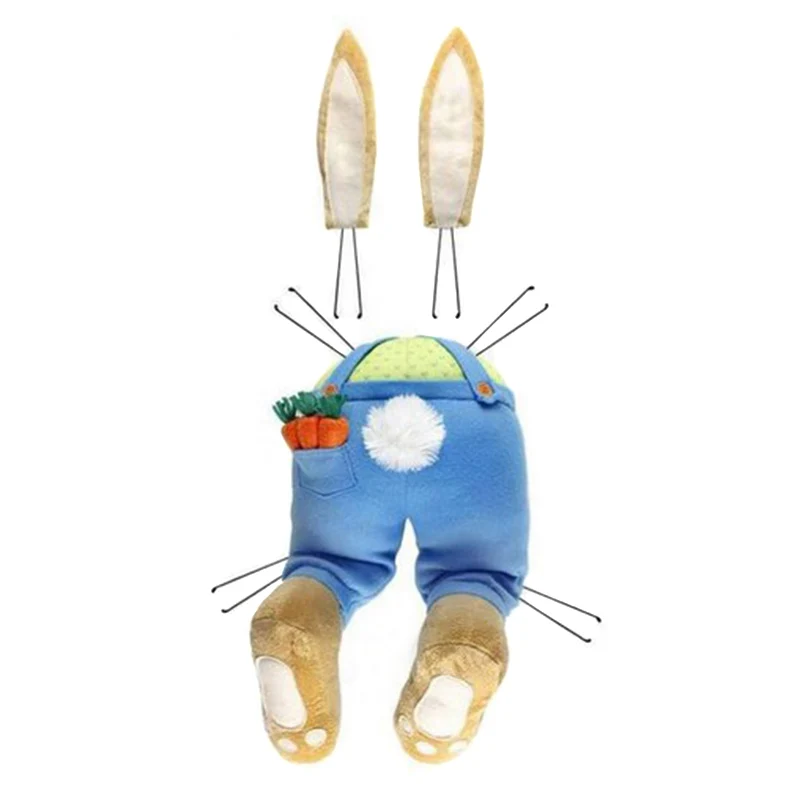 

Hot Easter Rabbit Wreath Decor for Front Door Easter Bunny Shape Garland Wall Decor Easter Decor FQ-ing
