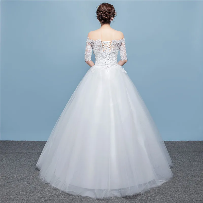 Женское роскошное кружевное свадебное платье с открытыми плечами vestido de