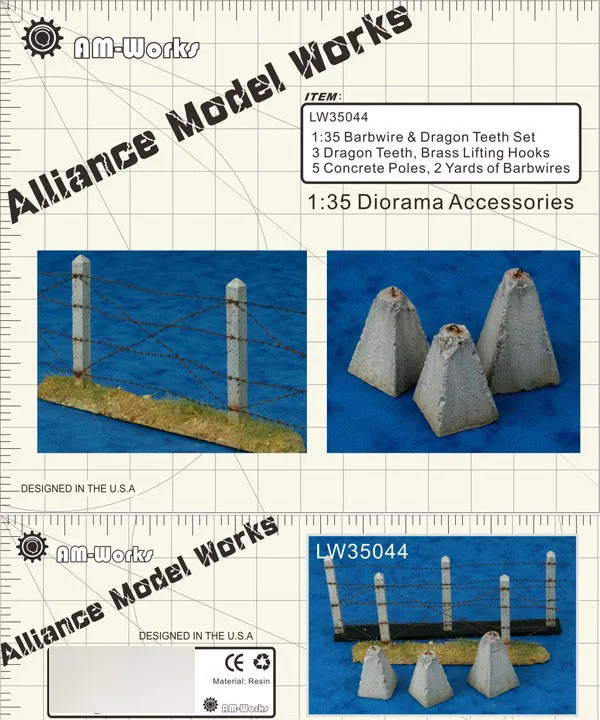 Аксессуары для сцены модели 1/35 бетонные столбы набор зубцов из Барбера и дракона