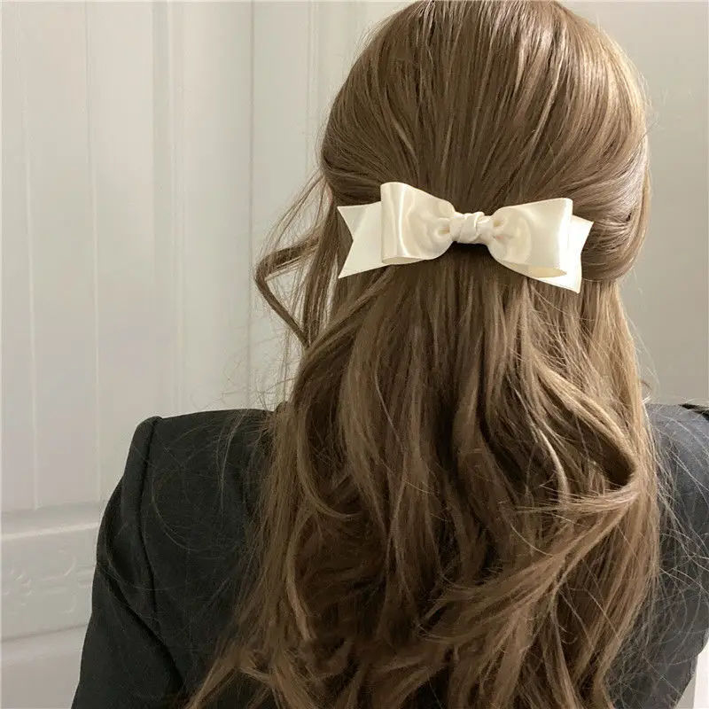 

2021 New Korean Vintage Retro Solid Bowknot Hair Barrette Clip Claws Clamp for Women Girls Hairpin Hairgrips Hair Accessories