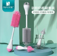 for washing cleaning baby bottle brush rotary handle long handle scrubbing feeding bottle brush cleanning