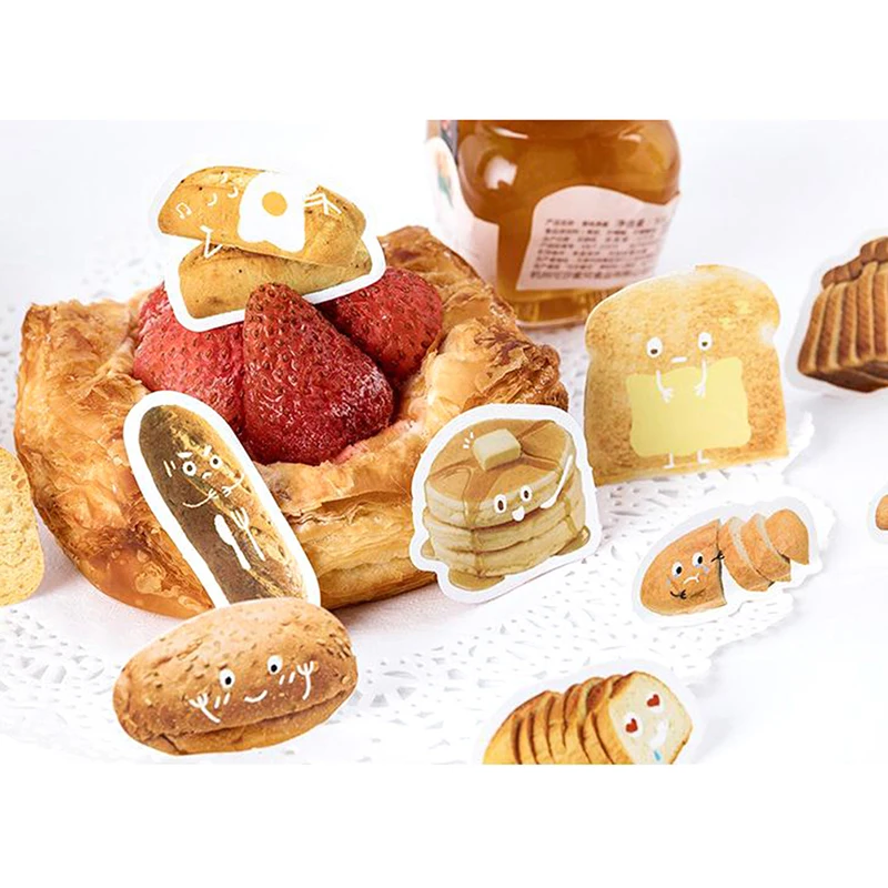 

46Pcs/box Lovely Bread Stickers DIY Diary Stationery Scrapbooking Memo Stickers New