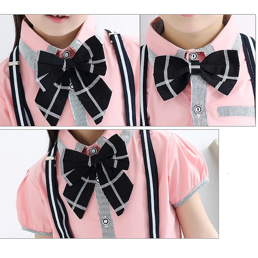 

Plaid Children School Uniform Costume Performance Clothing Boy Girl Kindergarten Kids Cheerleader Students Clothes Bib Pants