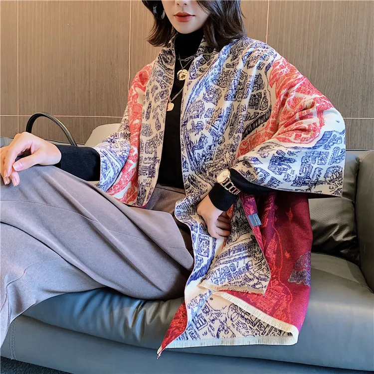 

Designer Cashmere Scarf High Quality Foulard Bandana Long Shawls Wrpas Winter Blanket Pashmina Bandana