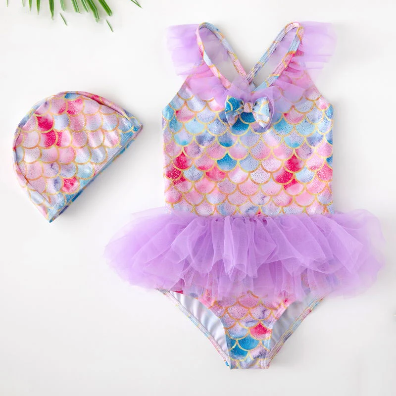 

Baby Girls Swimsuit One Piece Mermaid Print Sequin Toddler Kids Swimwear Swimming Bathing Suit Children Beach Clothes Wear