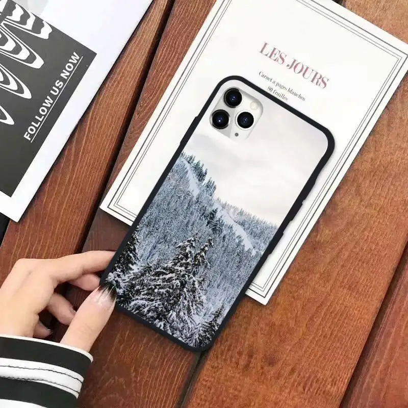 

Winter Snow Mountain Scene Phone Case for iPhone 11 12 pro XS MAX 8 7 6 6S Plus X 5S SE 2020 XR